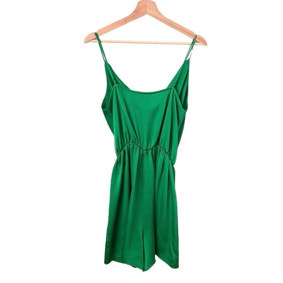 Vici Treat Satin Cowl Neck Romper in Green Size Extra Large - Picture 5 of 10